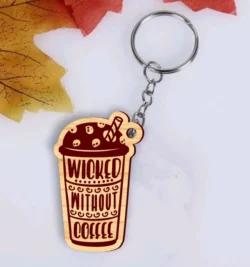 Coffee Cup Keychain L0000075 file cdr and dxf pdf free vector download for laser cut