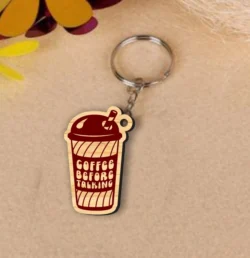 Coffee Cup Keychain L0000076 file cdr and dxf pdf free vector download for laser cut