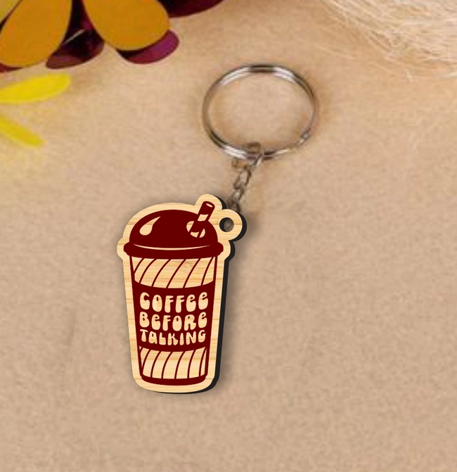 Coffee Cup Keychain L0000076 file cdr and dxf pdf free vector download for laser cut