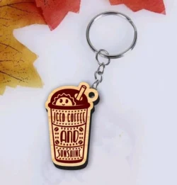 Coffee Cup Keychain L0000100 file cdr and dxf pdf free vector download for laser cut
