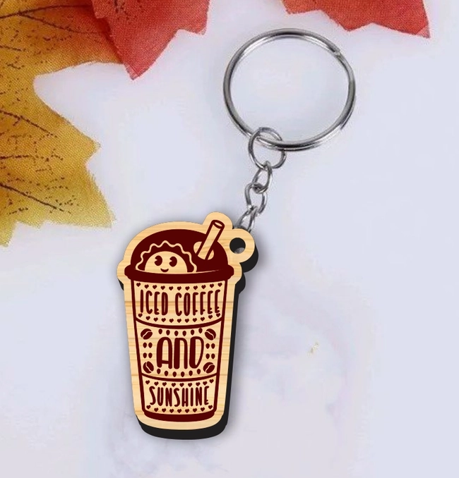 Coffee Cup Keychain L0000100 file cdr and dxf pdf free vector download for laser cut 5 Coffee Cup Keychain L0000100 file cdr and dxf pdf free vector download for laser cut