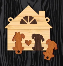 Dog Home Key Holder L0000062 file cdr and dxf pdf free vector download for laser cut