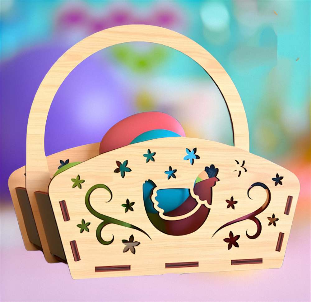 Easter basket E0024772 file cdr and dxf pdf free vector download for Laser cut