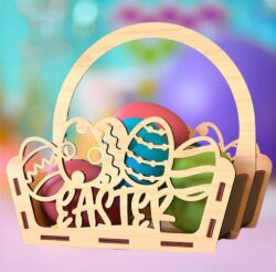 Easter basket E0024773 file cdr and dxf pdf free vector download for Laser cut
