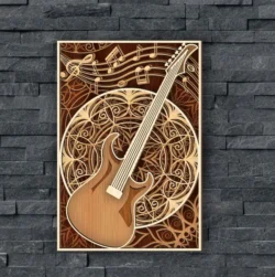 Guitar MultiLayer E0024688 file cdr and dxf free vector download for laser cut