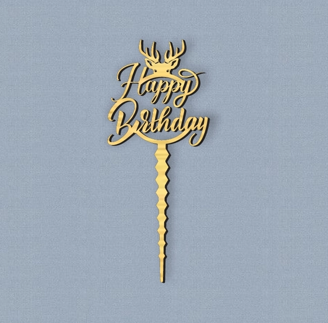 Happy Birthday Topper L0000217 file cdr and dxf pdf free vector download for laser cut