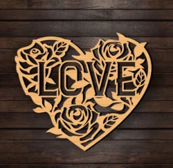 Heart Love E0024685 file cdr and dxf free vector download for laser cut