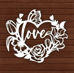 Heart Love E0024687 file cdr and dxf free vector download for laser cut