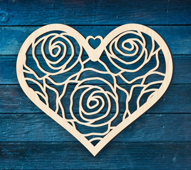 Heart Rose L0000161 file cdr and dxf free vector download for laser cut plasma