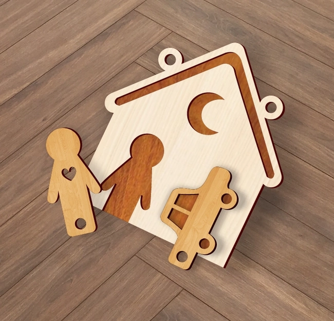 Home Key Holder L0000058 file cdr and dxf pdf free vector download for laser cut