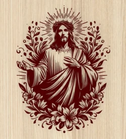 Jesus And Flower L0000011 file cdr and dxf free vector download for laser engraving machines