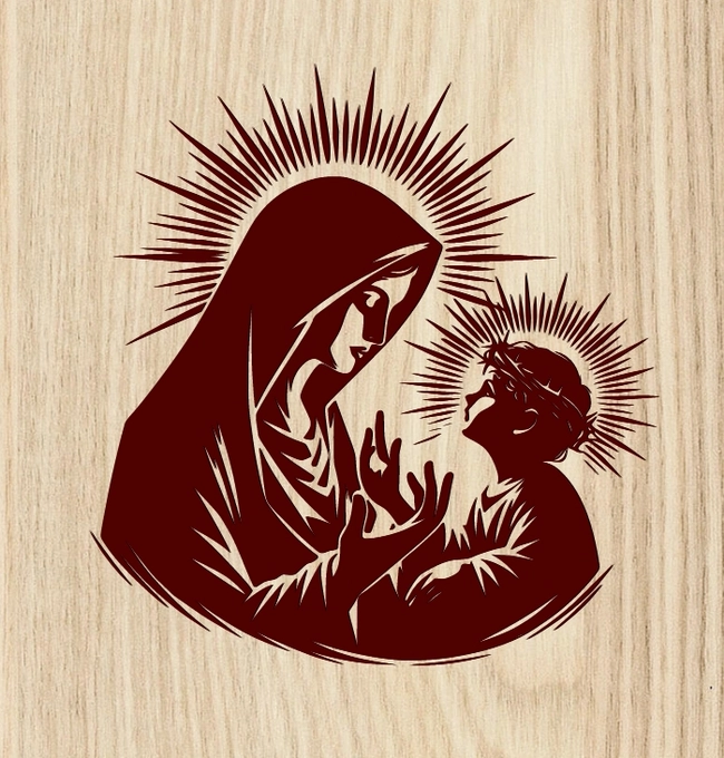 Mary And Jesus L0000124 file cdr and dxf free vector download for laser engraving machines 5 Mary And Jesus L0000124 file cdr and dxf free vector download for laser engraving machines