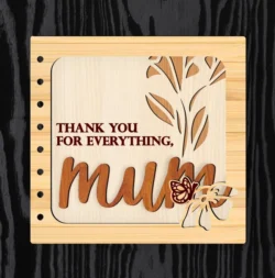 Mother’s Day Card L0000088 file cdr and dxf pdf free vector download for laser cut