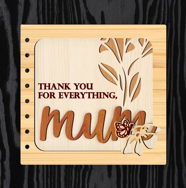 Mother's Day Card L0000088 file cdr and dxf pdf free vector download for laser cut