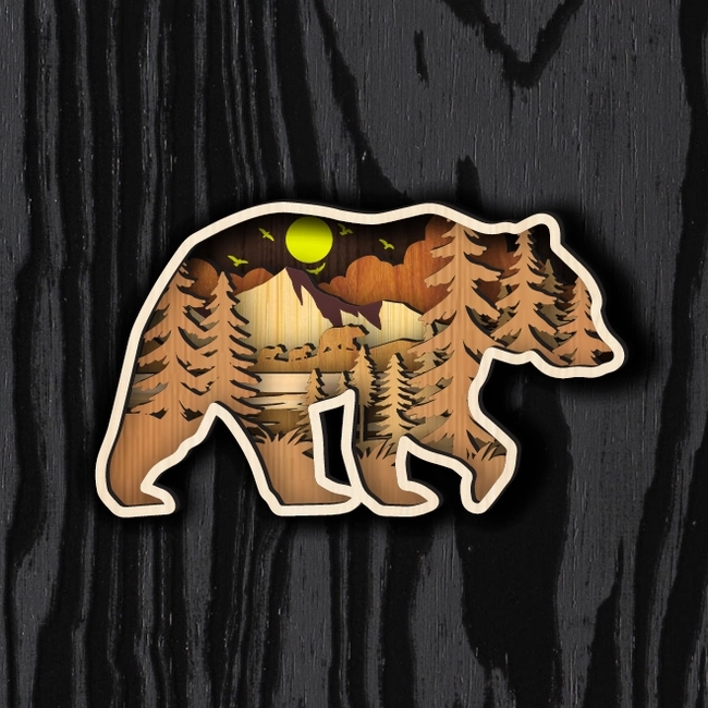 Multilayer Bear L0000127 file cdr and dxf pdf free vector download for laser cut 5 Multilayer Bear L0000127 file cdr and dxf pdf free vector download for laser cut
