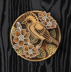 Multilayer Bird And Flower L0000143 file cdr and dxf pdf free vector download for laser cut