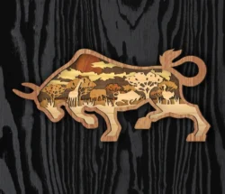 Multilayer Cow E0024712 file cdr and dxf free vector download for laser cut