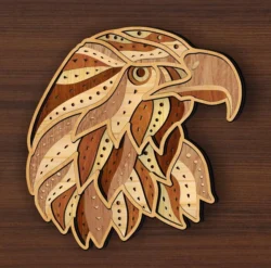 Multilayer Eagle Head L0000211 file cdr and dxf pdf free vector download for laser cut