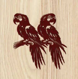 Pair Macaws L0000014 file cdr and dxf free vector download for laser engraving machines