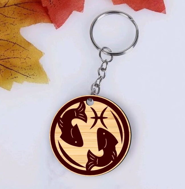 Pisces Zodiac Keychain L0000045 file cdr and dxf pdf free vector download for laser cut 5 Piscer Zodiac Keychain L0000045 file cdr and dxf pdf free vector download for laser cut