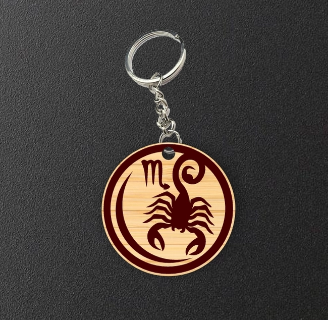 Scorpio Zodiac Keychain L0000041 file cdr and dxf pdf free vector download for laser cut