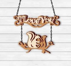 Squirrel Valentine’s Day Decoration L0000222 file cdr and dxf pdf free vector download for laser cut