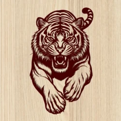 Tiger E0024783 file cdr and dxf free vector download for laser engraving machines