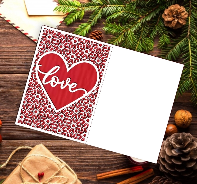 Valentine Card L0000126 file cdr and dxf pdf free vector download for laser cut