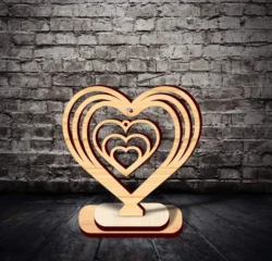 Valentine Hanging Heart Stand L0000036 file cdr and dxf pdf free vector download for laser cut