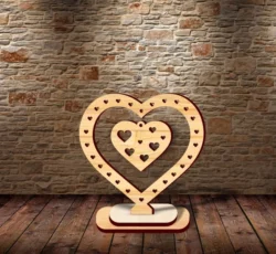Valentine Hanging Heart Stand L0000037 file cdr and dxf pdf free vector download for laser cut