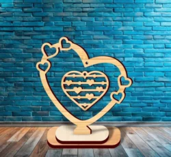 Valentine Hanging Heart Stand L0000038 file cdr and dxf pdf free vector download for laser cut