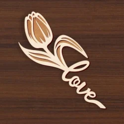 Valentine Tulip L0000191 file cdr and dxf pdf free vector download for laser cut