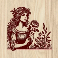 Women With Roses L0000056 file cdr and dxf free vector download for laser engraving machines