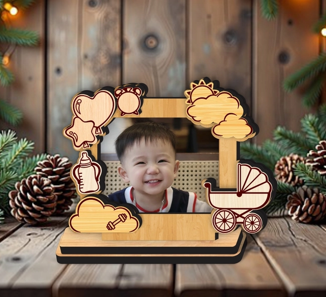 Baby Photo Frame L0000359 file cdr and dxf pdf free vector download for laser cut