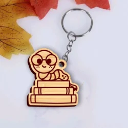 Bookworm Keychain L0000226 file cdr and dxf pdf free vector download for laser cut