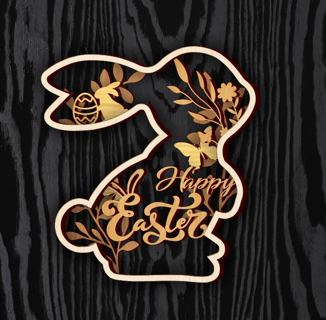 Bunny Easter E0024814 file cdr and dxf pdf free vector download for laser cut