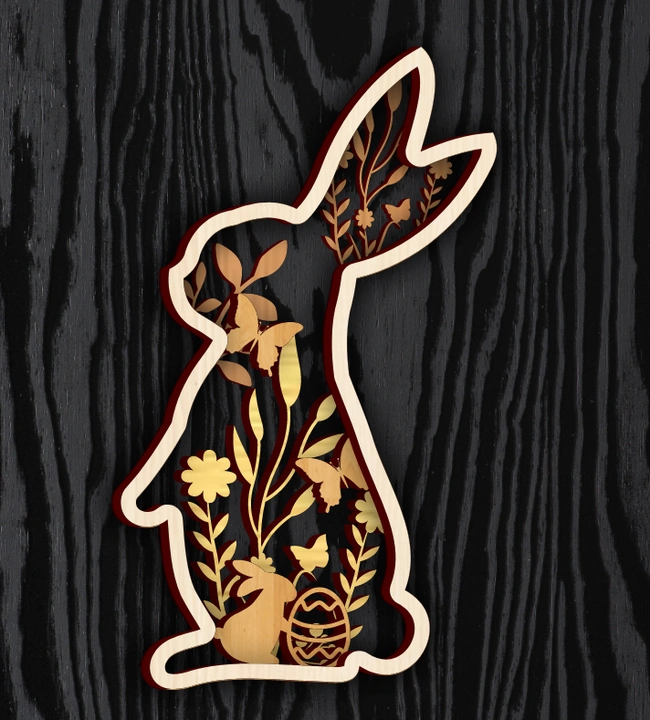 Bunny Easter E0024815 file cdr and dxf pdf free vector download for laser cut