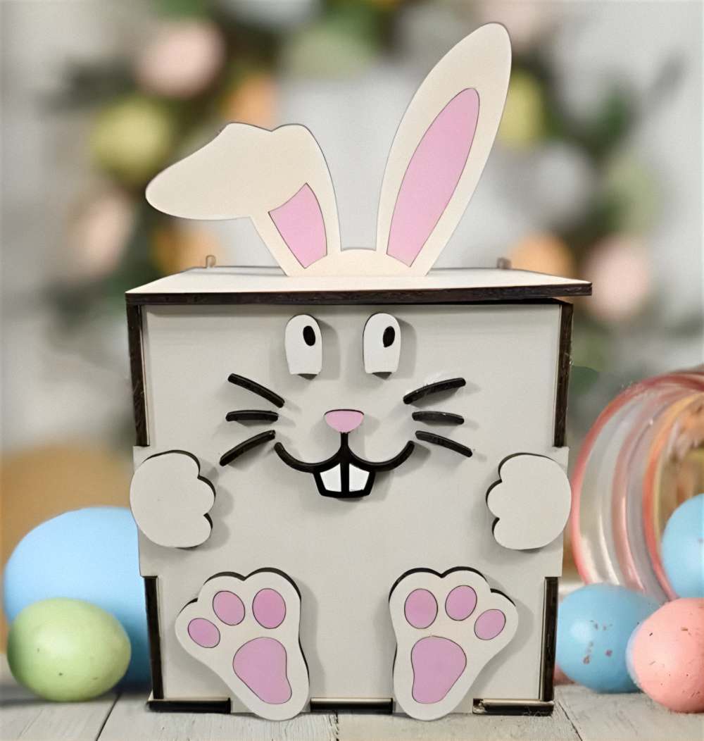 Bunny candy box E0024793 file cdr and dxf pdf free vector download for laser cut