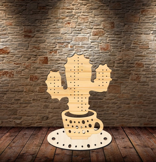 Cactus Jewelry Organizer L0000284 file cdr and dxf pdf free vector download for laser cut 5 Cactus Jewelry Organizer L0000284 file cdr and dxf pdf free vector download for laser cut