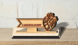 Cardiology Doctors Desk Nameplate L0000347 file cdr and dxf pdf free vector download for laser cut