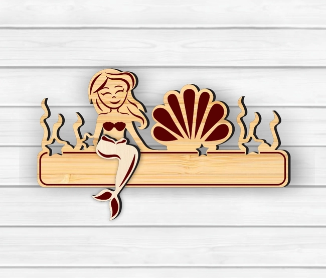 Children's Coat Rack Mermaid L0000335 file cdr and dxf pdf free vector download for laser cut