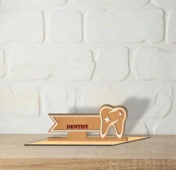 Dentist Doctors Desk Nameplate L0000346 file cdr and dxf pdf free vector download for laser cut