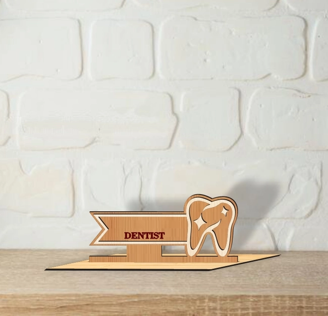 Dentist Doctors Desk Nameplate L0000346 file cdr and dxf pdf free vector download for laser cut
