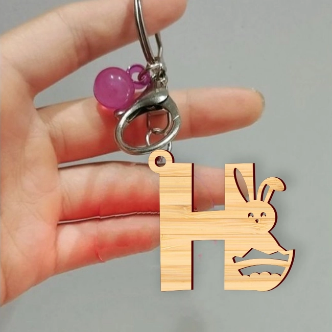 Easter Letter H Keychain L0000409 file cdr and dxf pdf free vector download for laser cut