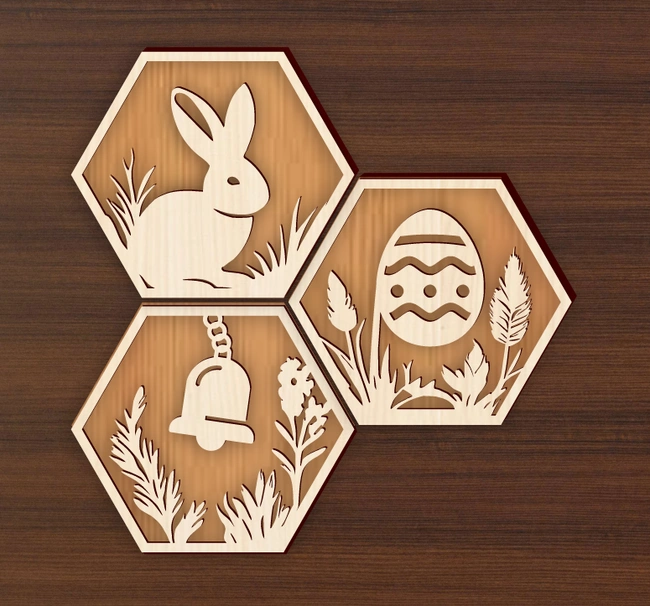 Easter hexagonal decoration E0024811 file cdr and dxf pdf free vector download for laser cut 5 Easter hexagonal decoration E0024811 file cdr and dxf pdf free vector download for laser cut