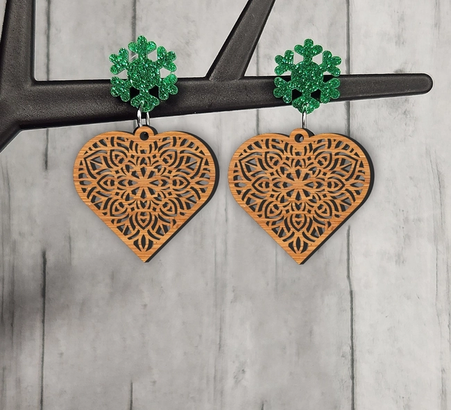 Heart Earrings L0000230 file cdr and dxf pdf free vector download for laser cut