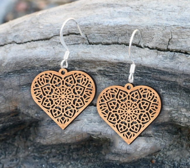 Heart Earrings L0000256 file cdr and dxf pdf free vector download for laser cut