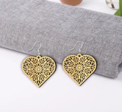 Heart Earrings L0000257 file cdr and dxf pdf free vector download for laser cut