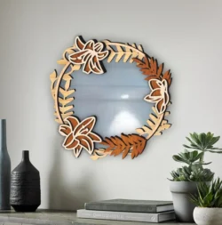 Lily Mirror Frame L0000325 file cdr and dxf pdf free vector download for laser cut