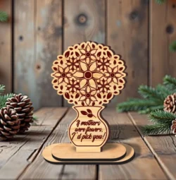 Mother’s Day Flowers Holder L0000315 file cdr and dxf pdf free vector download for laser cut